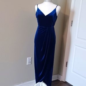 Lulus Royal Blue Velvet Midi Dress